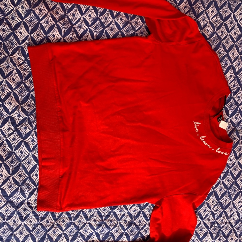 Live laugh love Red h&m shirt